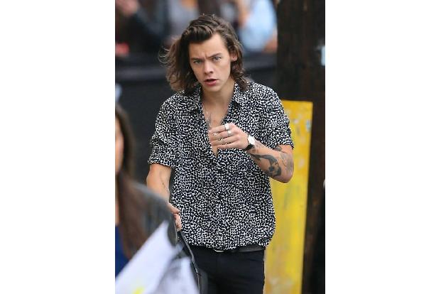 ...bei Harry Styles aus. Er ist erst 21 Jahre alt und hat ein ausgeprägtes Faible für Anzüge und Seidenhemdchen. Tief aufgek...