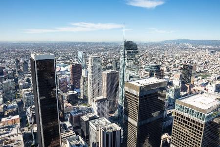 Aerial View Of Downtown Los Angeles PUBLICATIONxINxGERxSUIxA...