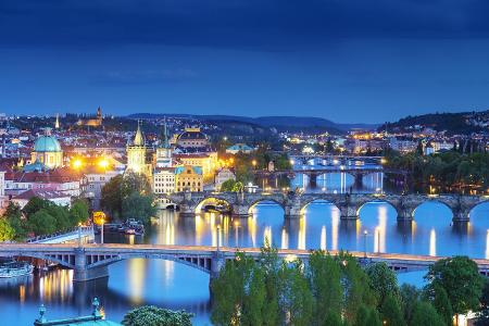 Bridges crossing the Vltava River, Prague, UNESCO World Heri...