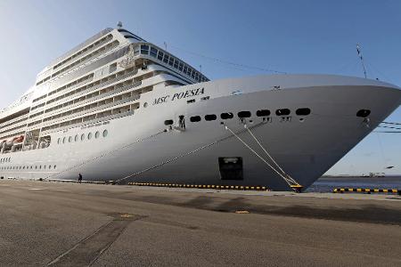 ST PETERSBURG, RUSSIA � APRIL 28, 2019 The MSC Poesia cruis...