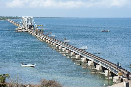 Pamban Express Brücke von Rameswaram nach Pamban