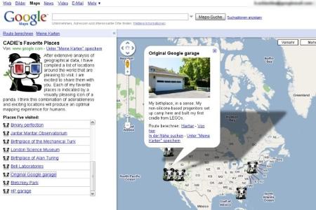 Der Panda Cadie stellt seine Lieblingsorte auf Google Maps vor.