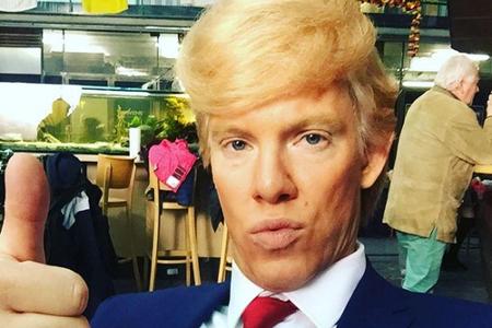 Simon Gosejohann setzt bei der Trump-Parodie auf eine besonders voluminös geföhnte Haarpracht. Beim Make-up hält er sich all...