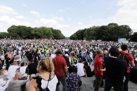 Demonstranten in Berlin am 29.8.2020