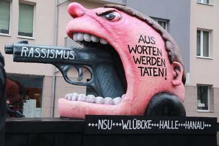 Rassismus Hanau Halle W. Lübcke NSU Rosenmontag Karnevalumzug Düsseldorf