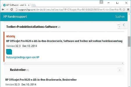 Hersteller bieten in der Regel für die jeweilige Druckerfamilie mehrere Treiber zum Download an. Die Auswahl umfasst einen B...