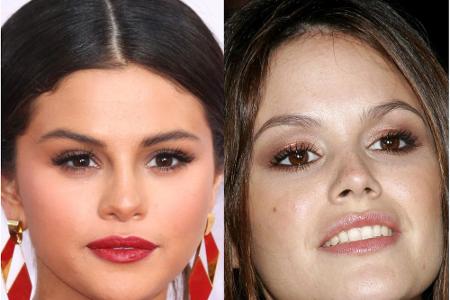 Sängerin Selena Gomez (li.) und Schauspielerin Rachel Bilson haben beide tiefbraune Augen und eine dunkle Traummähne. Ähnlic...