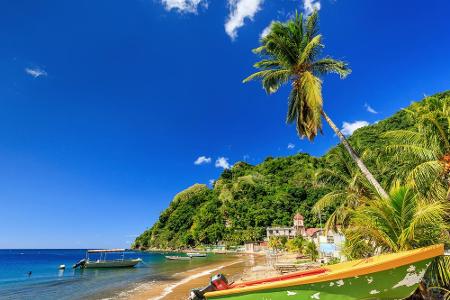 Dominica ist eine Insel mitten in der Karibik. Hier trifft man kaum Touristen, obwohl der Strand weiß und die Natur wundersc...