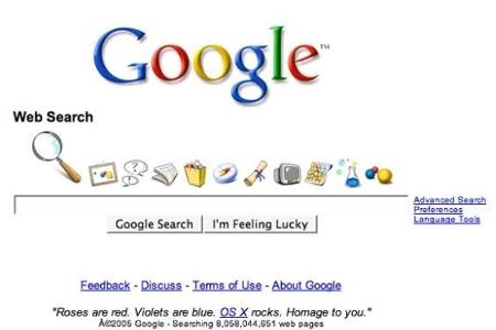 Dabei handelte es sich um eine neu gestaltete Google Websuche, die sich am Design von MacOS X anlehnte. Google startete Goog...