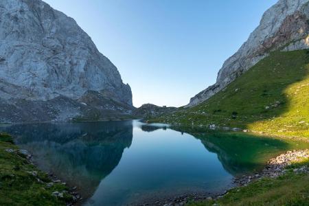 Der Wolayersee befindet sich auf der Kärntner Seite der Karnischen Alpen, in der Nähe des Plöckenpasses. Nur Hartgesottene n...