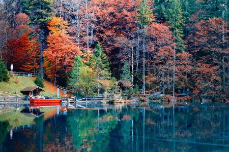 Der Blausee gehört zu den bekanntesten Bergseen der Schweiz. Er ist südlich des Dorfes Kandergrund, im Kanton Bern, zu finde...