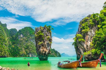 Zu den schönsten Zielen Thailands zählt die Phang Nga Bucht. Die 