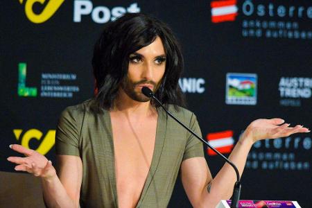 Conchita Wurst bei der ESC-Pressekonferenz am 21. Mai