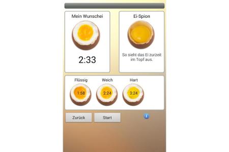 Dazu zieht die App Faktoren wie Höhenmeter, Eigröße und Temperatur heran. Nach der Einstellung, wie hart das Ei werden soll,...