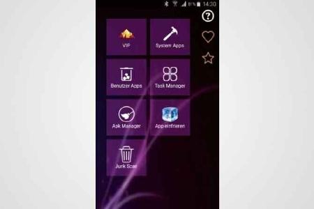 Root App Deleter zeigt auf der Startseite alle verfügbaren Funktionen an.