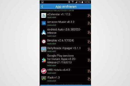 Auch Root App Deleter kann eine App einfrieren und somit deaktivieren, ohne diese final zu entfernen.