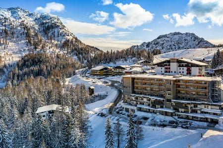 Urlauber finden diverse Hoteldestinationen direkt im Skigebiet.