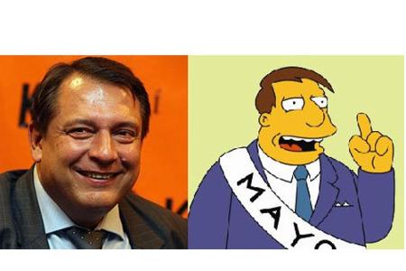 Jiri Paroubek, Ex-Ministerpräsident von Tschechien, und Bürgermeister Quimby sind beides Männer der Politik und sehen sich a...