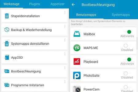 All-in-One Toolbox zeigt alle Apps an, die Android beim Systemstart lädt.