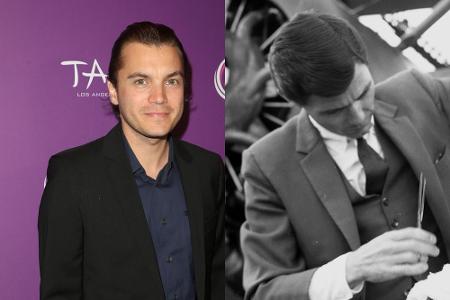 Gemeinsam mit Sharon Tate wurde Hairstylist Jay Sebring (r.) ermordet. Ihn spielt im Film Emile Hirsch (