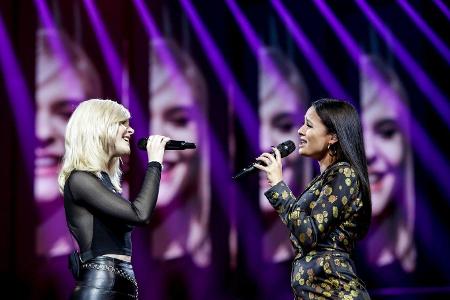 Die Stimmen hielten - aber Laura Kästel und Carlotta Truman konnten mit ihrem Song 