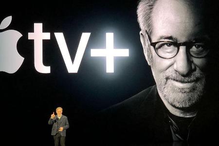 Steven Spielberg auf der Bühne in Cupertino