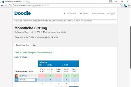 Doodle ist das passende Werkzeug für die Verwaltung von Terminen über das Internet und ein nützlicher Helfer für die Terminf...