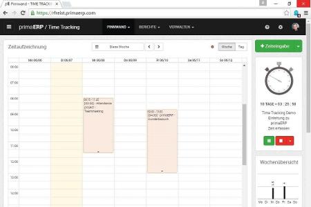 Prima ERP stellt eine webbasierte flexible Zeiterfassung dar, die bei der Verwendung mit maximal drei Personen sogar kostenl...
