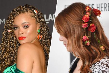 Andra Day (l.) und Emma Stone waren nur zwei unter vielen Promi-Damen, die mit ihrem Haar-Styling bezauberten.