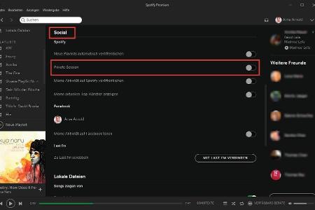 Privatsphäreeinstellungen bei Spotify