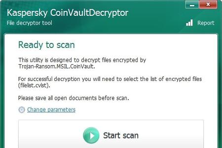 Eines von mehreren Kaspersky-Entschlüsselungstools. Es rettet vom Erpresservirus Coinvault verschlüsselte Daten.