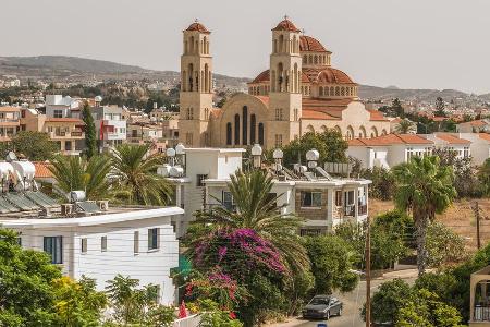 Der Blick auf Paphos, die Europäische Kulturhauptstadt 2017
