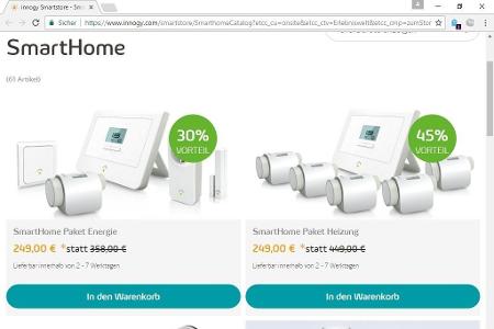 Seine SmartHome-Produkte bietet Innogy in Form von Paketen etwa für die Energieversorgung oder die Heizungssteuerung an.