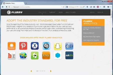 Der Analyse-Dienst Flurry ist in mehr als 500.000 Apps eingebunden und sammelt fröhlich private Nutzungsdaten.