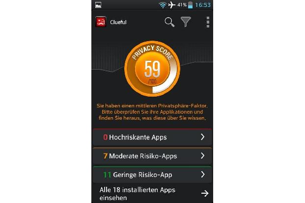 BitDefender Clueful ordnet Ihre Apps in Sicherheitskategorien ein.