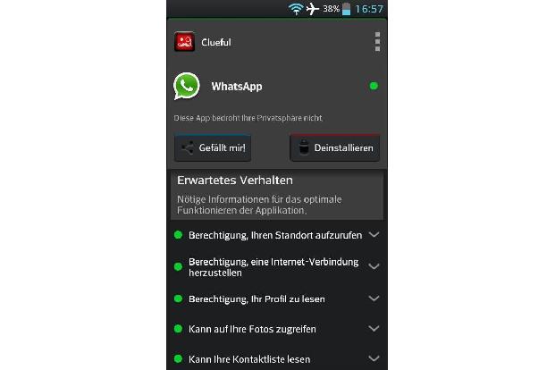 Nur wenn BitDefender davon ausgeht, dass eine App den Zugriff auf persönliche Daten wirklich benötigt, gibt es grünes Licht....