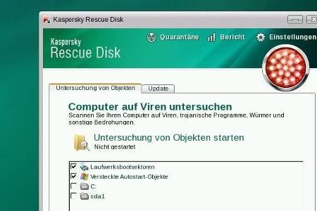 Mit der Kaspersky Rescue Disk lassen sich befallene PCs bereinigen.