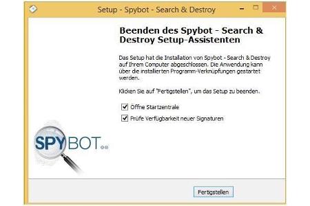 Nach der Installation von Spybot sollte man die Aktualität der Signaturen prüfen.