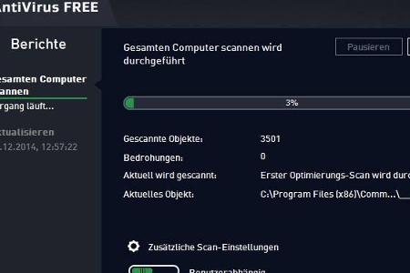 AVG Antivirus Free schützt den Rechner in Echtzeit.