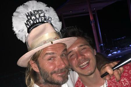Ex-Fußballer David Beckham feierte gemeinsam mit Sohnemann Brookyln und dem Rest seiner Familie. Ehefrau Victoria sowie Toch...
