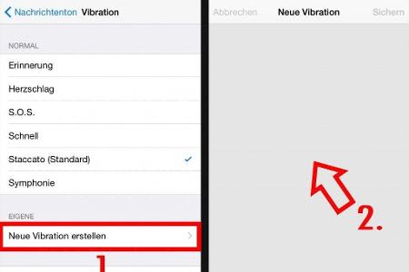 Eigenes Vibrationsmuster festlegen.