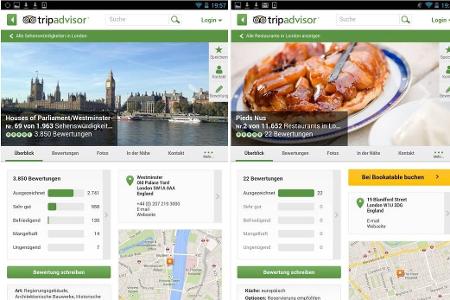 Nützliche Urlaubsinfos liefert die App Tripadvisor.