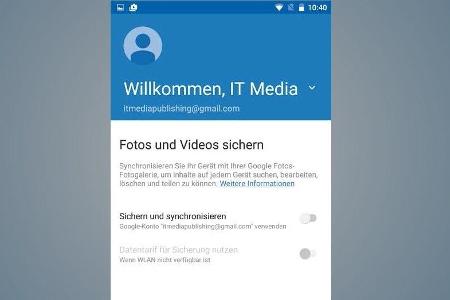 Falls Sie Fotos nicht online speichern möchten, können Sie dies unterbinden.