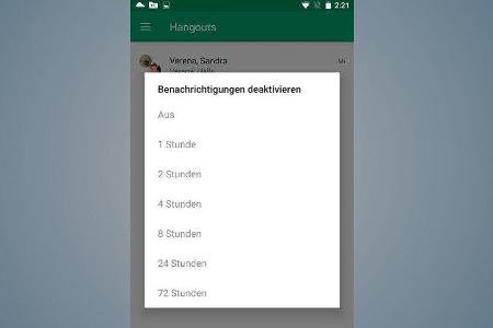 Wenn Sie lieber Ihre Ruhe haben möchten, können Sie Benachrichtigungen der Hangouts-App deaktivieren.