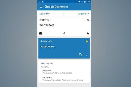 Einzelne Wörter lassen sich in der Anwendung abspeichern, um diese später nochmals anzusehen und zu verinnerlichen.