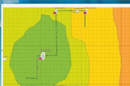 Das Tool Ekahau Heatmapper stellt die Funkabdeckung per WLANs aufschlussreich auf einem Grundriss dar.