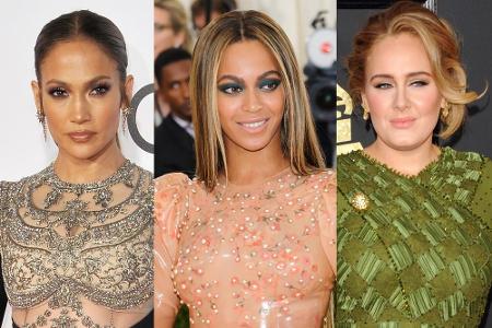 Jennifer Lopez (v.l.), Beyoncé und Adele sind drei der erfolgreichsten Sängerinnen der Welt - und sie verdienen kräftig! Das...