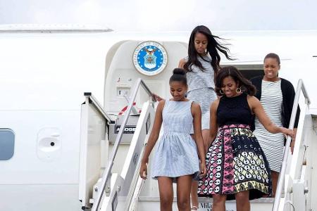 Ex-First Lady Michelle Obama und ihre Töchter Sasha (links vorne) und Malia (hinten links) stimmten ihre Outfits gern aufein...
