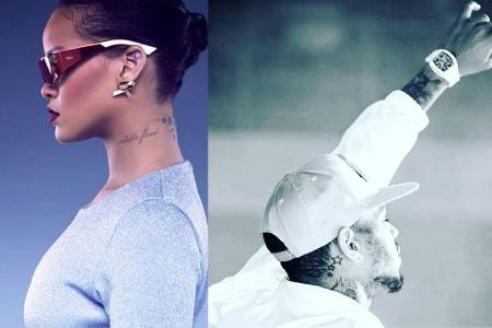 Rihanna und ihr Exfreund Chris Brown haben beide Sternchen-Tattoos am Hals