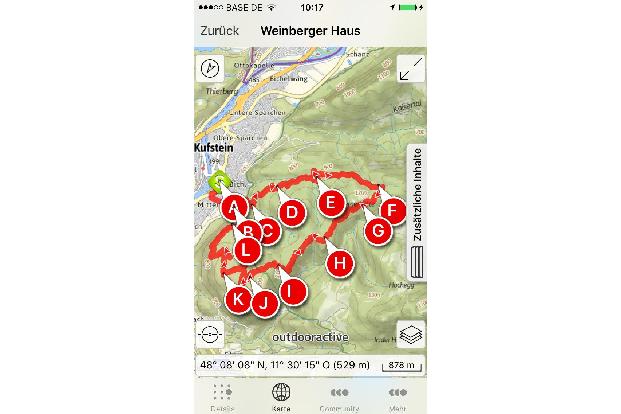 Auch mit der Outdooractive-App lassen sich neue Routen erstellen.